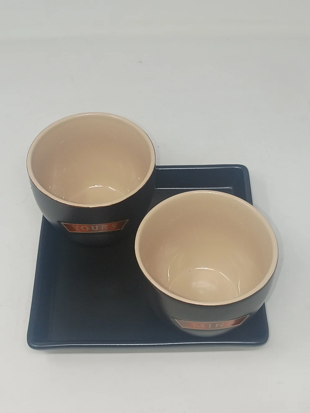 Two-Piece Ceramic Coffee Set in Black and Cream